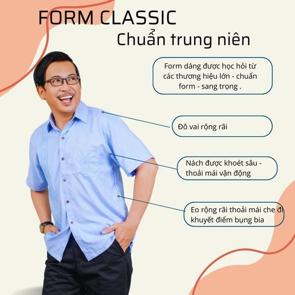 Áo sơ mi trung niên vải đũi ngắn tay ATK30