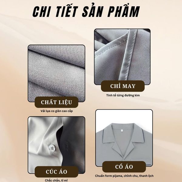Bộ pijama nam trung niên Thái Khang bộ đồ cho bố mặc nhà vải lụa mềm co giãn BO18