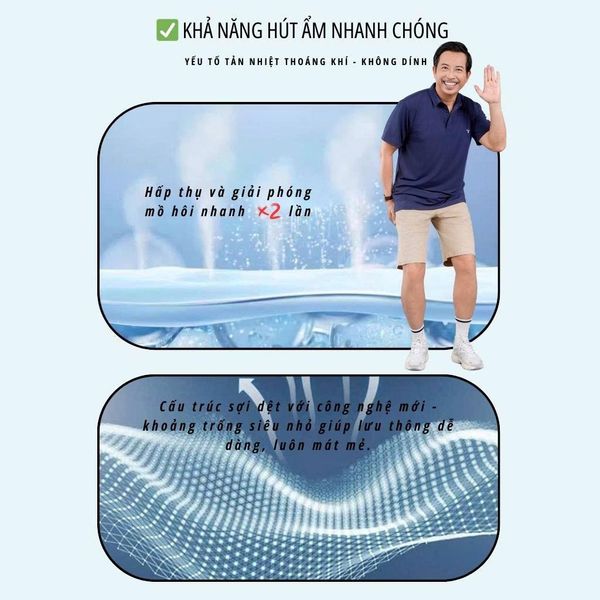 Áo polo nam trung niên Thái Khang vải thun lạnh mặc siêu mát ATK01