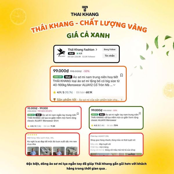 Áo sơ mi nam ngắn tay trung niên THÁI KHANG vải lụa ATK15