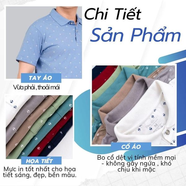 Áo thun nam trung niên họa tiết THÁI KHANG vải cotton ATK09