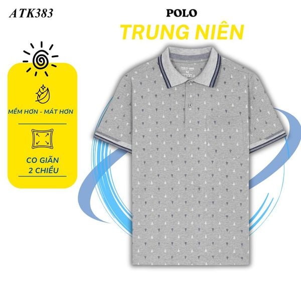 Áo polo nam trung niên Thái Khang cổ bẻ vải cotton ATK38