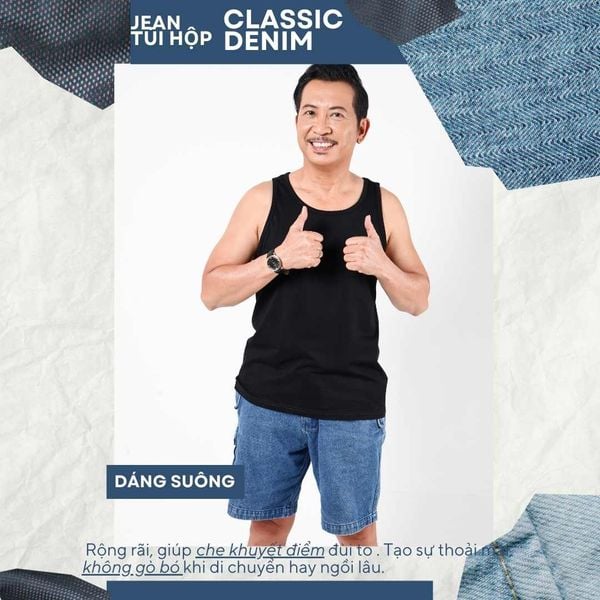 Quần short jean nam Thái Khang túi hộp nam trung niên QUAN03