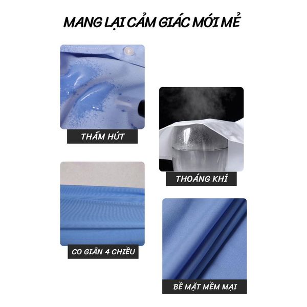 Áo sơ mi nam ngắn tay trung niên trơn Thái Khang vải lụa ATK17