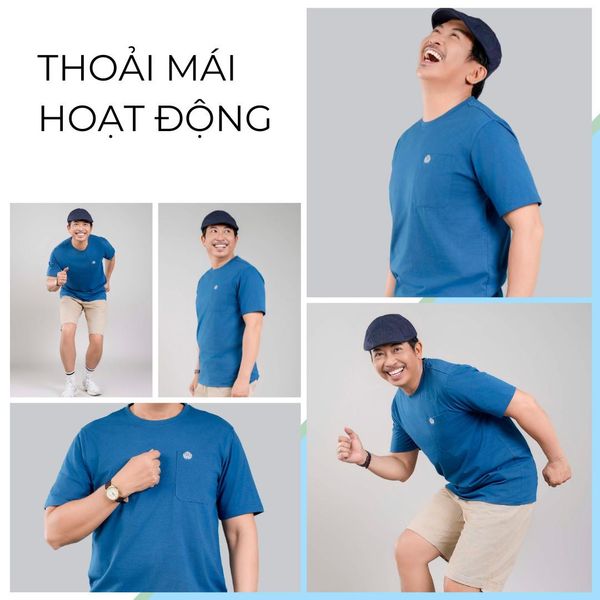 Áo thun nam trung niên cổ tròn THÁI KHANG vải TC 2 chiều ATHUN30