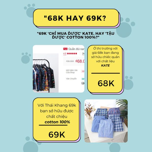 Quần đùi mặc nhà cotton nam Thái Khang