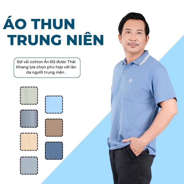 Áo thun nam trung niên vải cotton Thái Khang ATK06