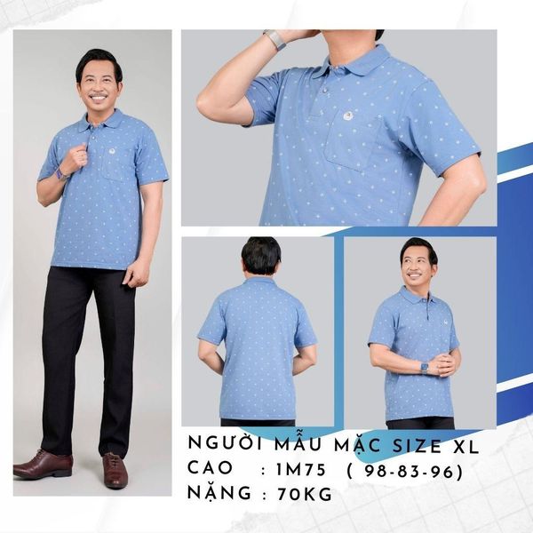 Áo thun nam trung niên họa tiết THÁI KHANG vải cotton ATK09