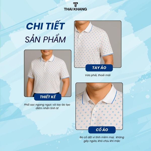Áo polo nam trung niên Thái Khang cổ bẻ vải cotton ATK34
