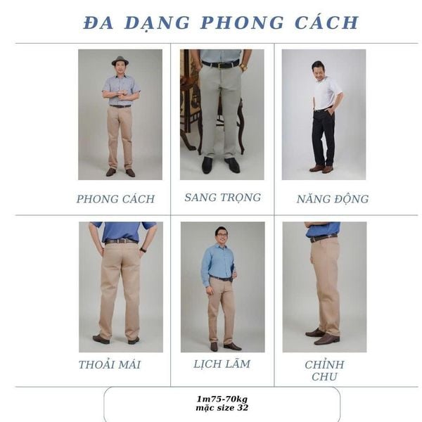 Quần kaki nam trung niên vải cotton dày đẹp mặc cực thoải mái BIGSIZE QUAN04