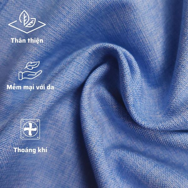 Áo sơ nam mi trơn trung niên Thái Khang vải đũi ngắn tay ATK29