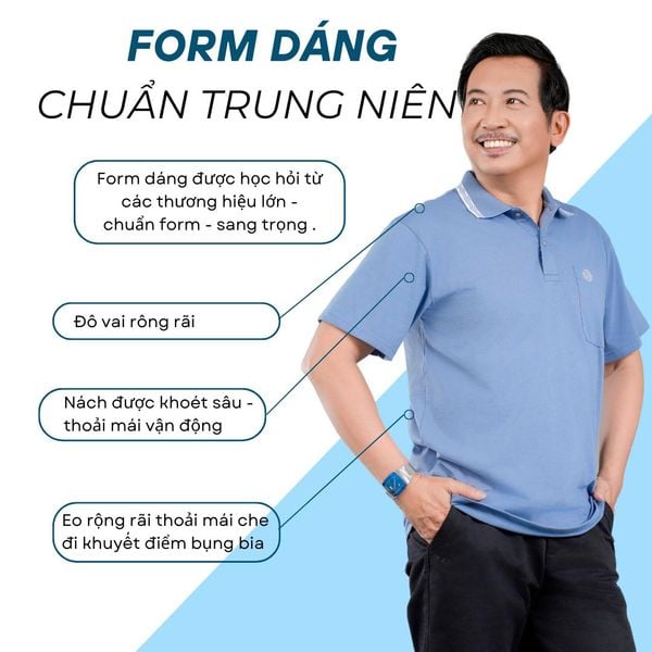 Áo thun nam trung niên vải cotton Thái Khang ATK06