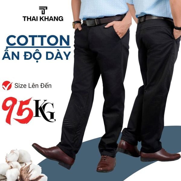 Quần kaki nam trung niên vải cotton dày đẹp mặc cực thoải mái BIGSIZE QUAN04