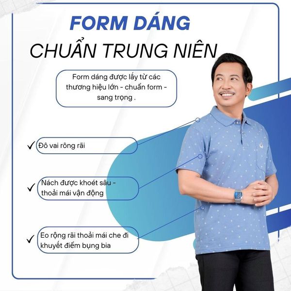 Áo thun nam trung niên họa tiết THÁI KHANG vải cotton ATK09