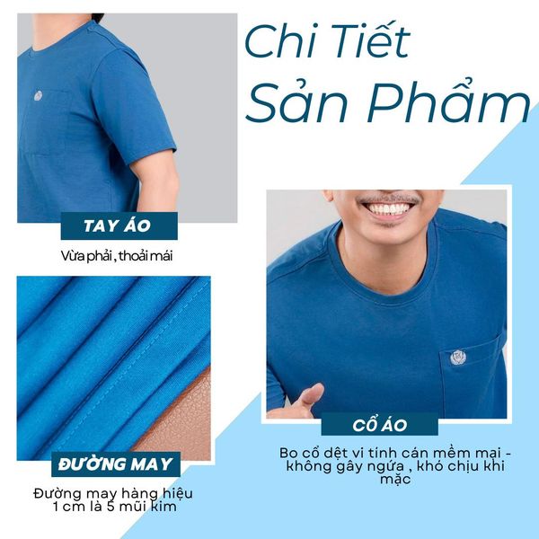 Áo thun nam trung niên cổ tròn THÁI KHANG vải TC 2 chiều ATHUN30