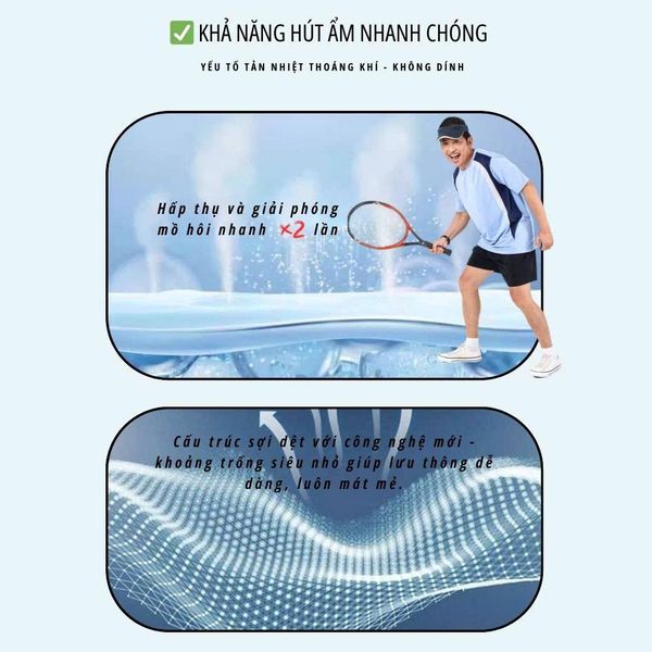 Áo thun thể thao nam cổ tròn Thái Khang vải coolwink ATK31