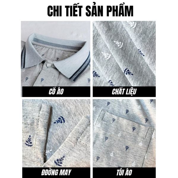 Áo polo nam trung niên Thái Khang cổ bẻ vải cotton ATK38