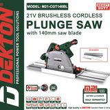  Máy Cưa Gỗ Ray Trượt Pin 21V Dekton M21-CGT140BL (Kèm 2 Pin Xanh 4.0Ah + Sạc Nhanh 4A) 