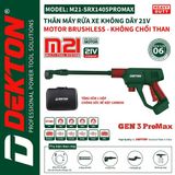  Máy Rửa Xe Pin Dekton M21-SRX1405PROMAX (Kèm 2 Pin Xanh 4.0Ah + Sạc Nhanh 4A) 