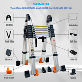  Thang Nhôm Rút Đôi Sumika SK500D NEW – Thang Chữ A Cao 2.5m Chính Hãng 