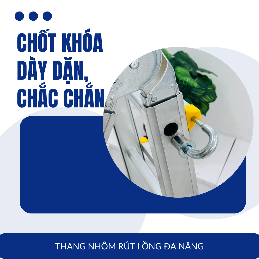  Thang nhôm chữ A rút lồng SUMIKA SKM404A, chữ A cao nhất 2.2m 