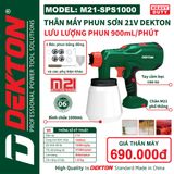  Máy Phun Sơn Dùng Pin Dekton M21-SPS1000 