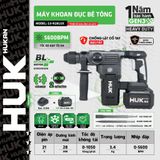  Bộ Máy Khoan Đục Bê Tông HUKAN G3-R28LUX - 2 pin 6ah + 1 sạc nhanh 