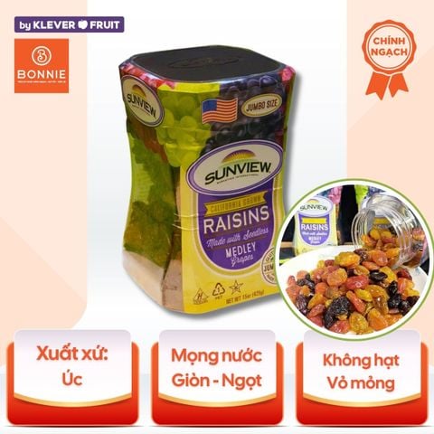 Nho khô hỗn hợp Medley Raisin Mỹ (425g)