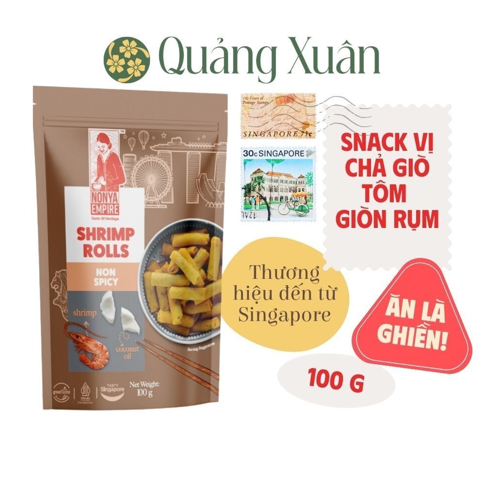  Chả giò Tôm không cay (ăn liền) - Nonya Empire Shrimp Rolls Non Spicy - 100g 