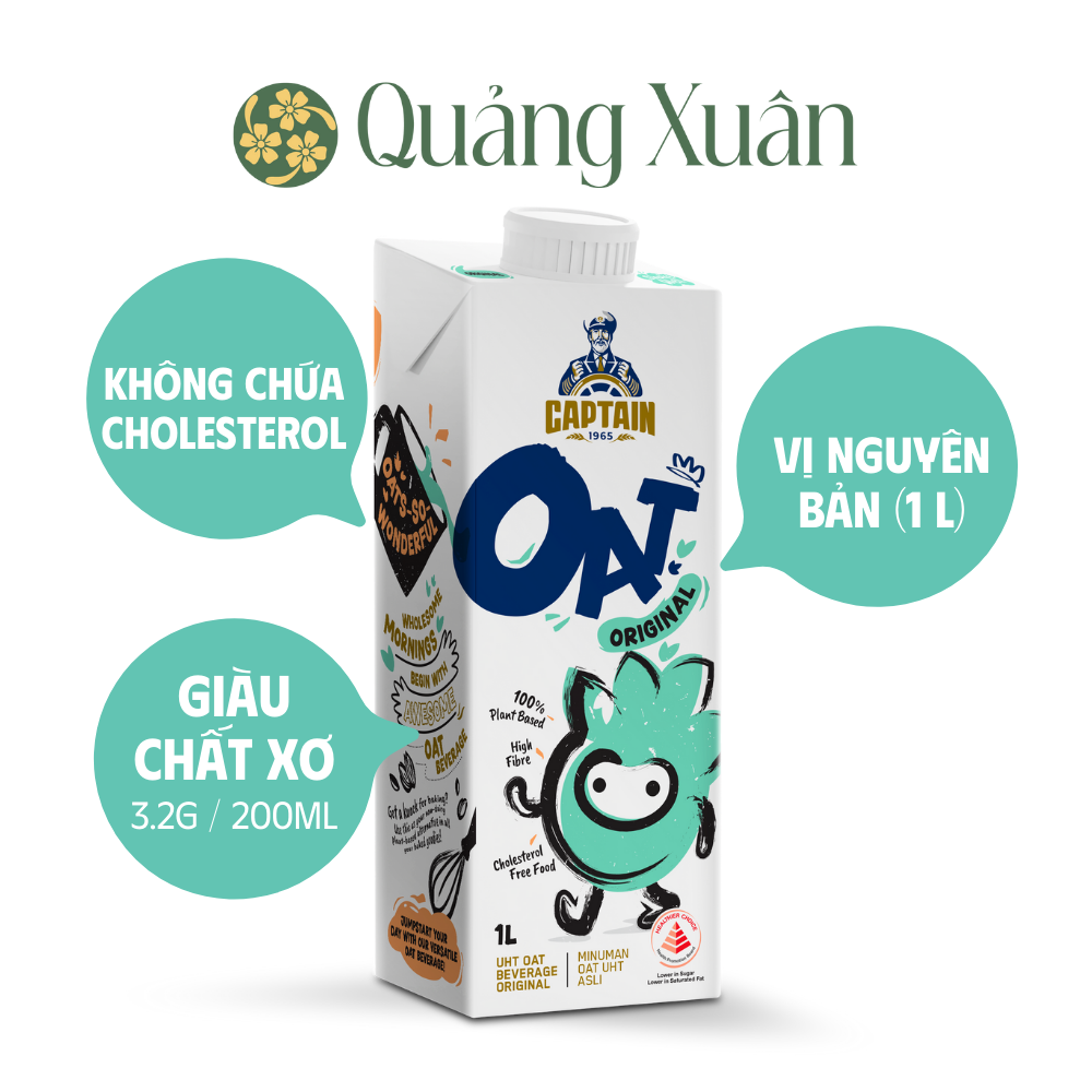  Sữa yến mạch Captain Oat vị tự nhiên 1 lít - CAPTAIN OAT ORIGINAL 1L​ 