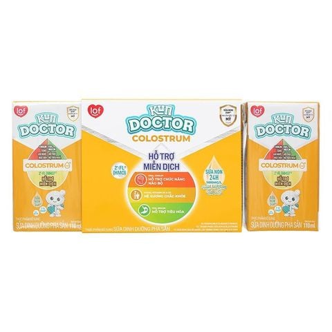 Lốc 4 hộp sữa non pha sẵn Kun Doctor Colostrum hương vani 110 ml