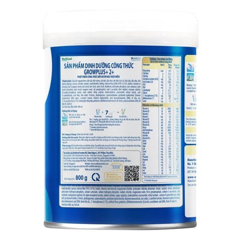 Sữa bột Nutifood GrowPlus+ Boosting Digestion 2+ 800g cho bé trên 2 tuổi