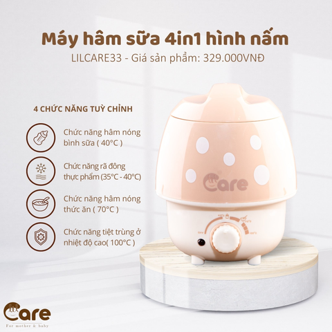 Máy hâm sữa 4in1 Little Care hình nấm