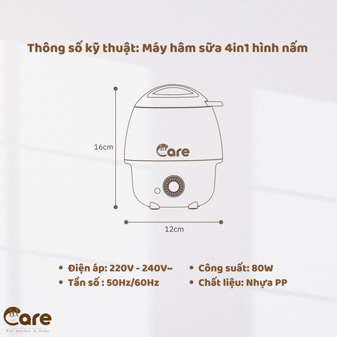 Máy hâm sữa 4in1 Little Care hình nấm
