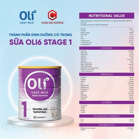 Sữa dê Oli6 số 1 800g (0 - 6 tháng) Goat Milk Infant