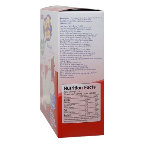 Bánh gạo ăn dặm Happy Bites vị táo 50g