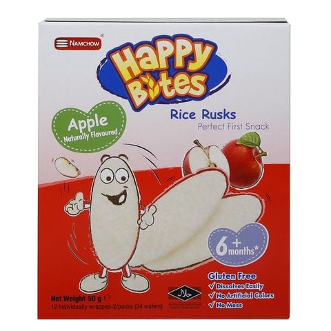 Bánh gạo ăn dặm Happy Bites vị táo 50g