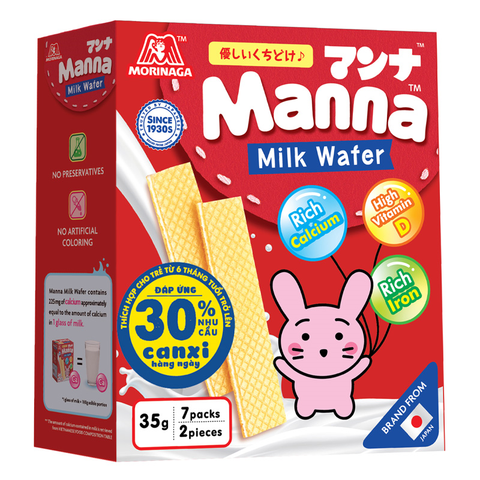 Bánh xốp ăn dặm Manna vị sữa hộp 35g (từ 6 tháng)