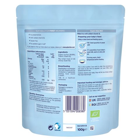 Bột ăn dặm Aptamil vị gạo hữu cơ 100g