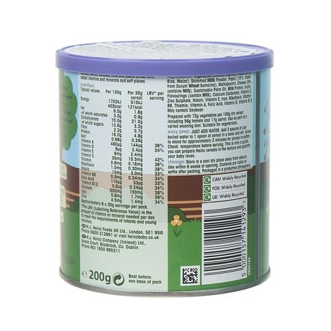 Bột ăn dặm Heinz vị mỳ ý phô mai 200g cho bé 7M+