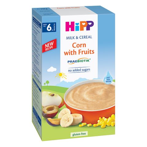 Bột ăn dặm HiPP hoa quả sữa bắp 250g cho bé 6M+