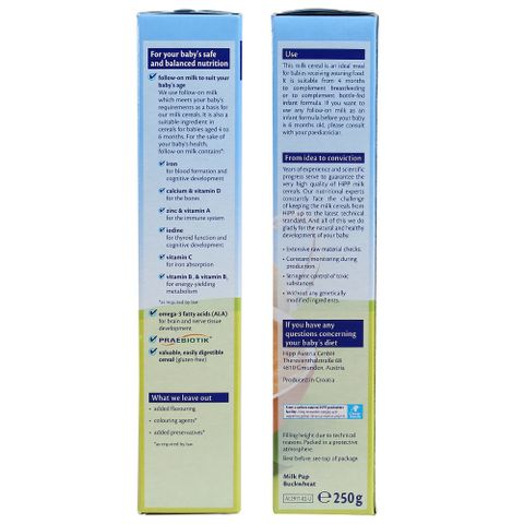 Bột ăn dặm HiPP kiều mạch cho bé 4M+ 250g