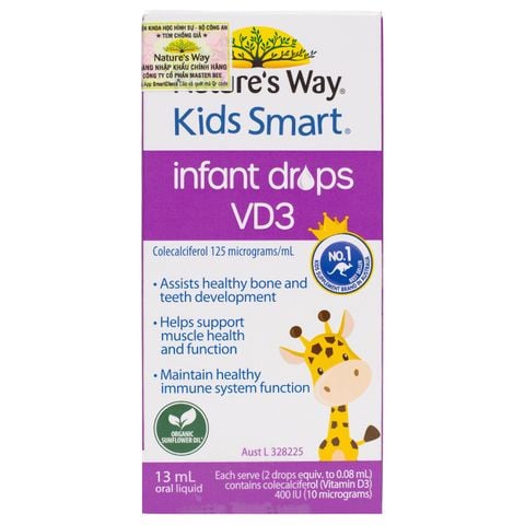 Nature’s Way Kids Smart Infan Drops vitamin D3 13ml cho bé từ 0 tháng tuổi