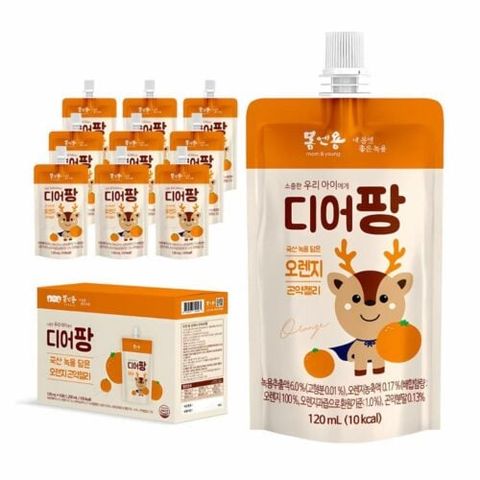 Hộp 10 Gói – Nước Thạch Gạc Hươu Non Deer Pang Vị Cam Cho Bé Từ 1 Tuổi – Hàn Quốc