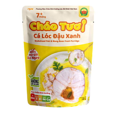 Cháo tươi Cây Thị vị cá lóc, đậu xanh gói 240g (từ 7 tháng)