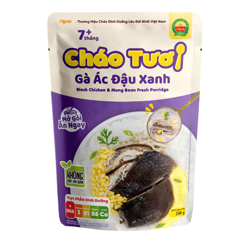 Cháo tươi Cây Thị vị gà ác, đậu xanh gói 240g (từ 7 tháng)