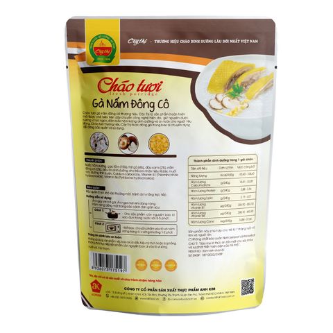 Cháo tươi Cây Thị vị gà, nấm đông cô gói 240g (từ 7 tháng)