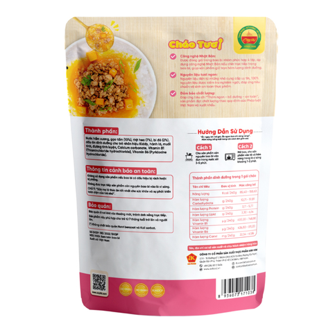 Cháo tươi Cây Thị vị thịt heo, bí đỏ gói 240g (từ 7 tháng)