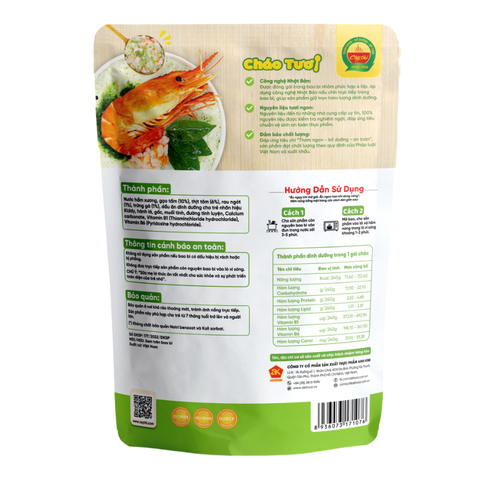 Cháo tươi Cây Thị vị tôm, rau ngót gói 240g (từ 7 tháng)