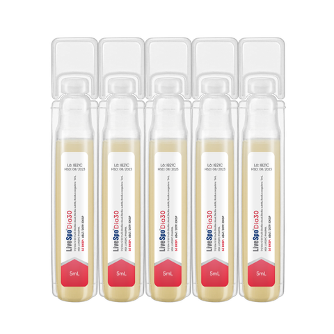 Bào tử lợi khuẩn Livespo DIA 30 hỗ trợ giảm các triệu chứng tiêu chảy cấp tính, rối loạn tiêu hoá (10 ống x 5ml)